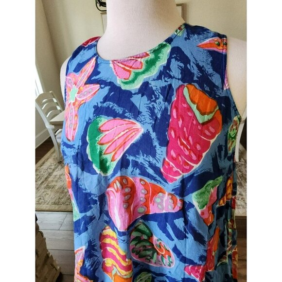 Cotton‎ Floral Tropical Cotton Summer Dress Swim Cover Up Dress - Picture 5 of 8